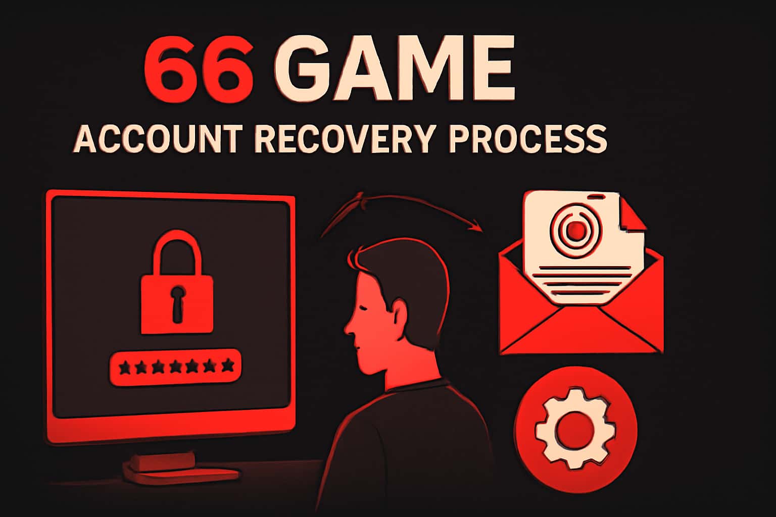 A high-tech depiction of the 66 Game Account Recovery Process.