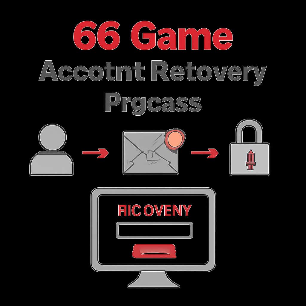 An educational diagram illustrating the recovery steps for 66 Game accounts.