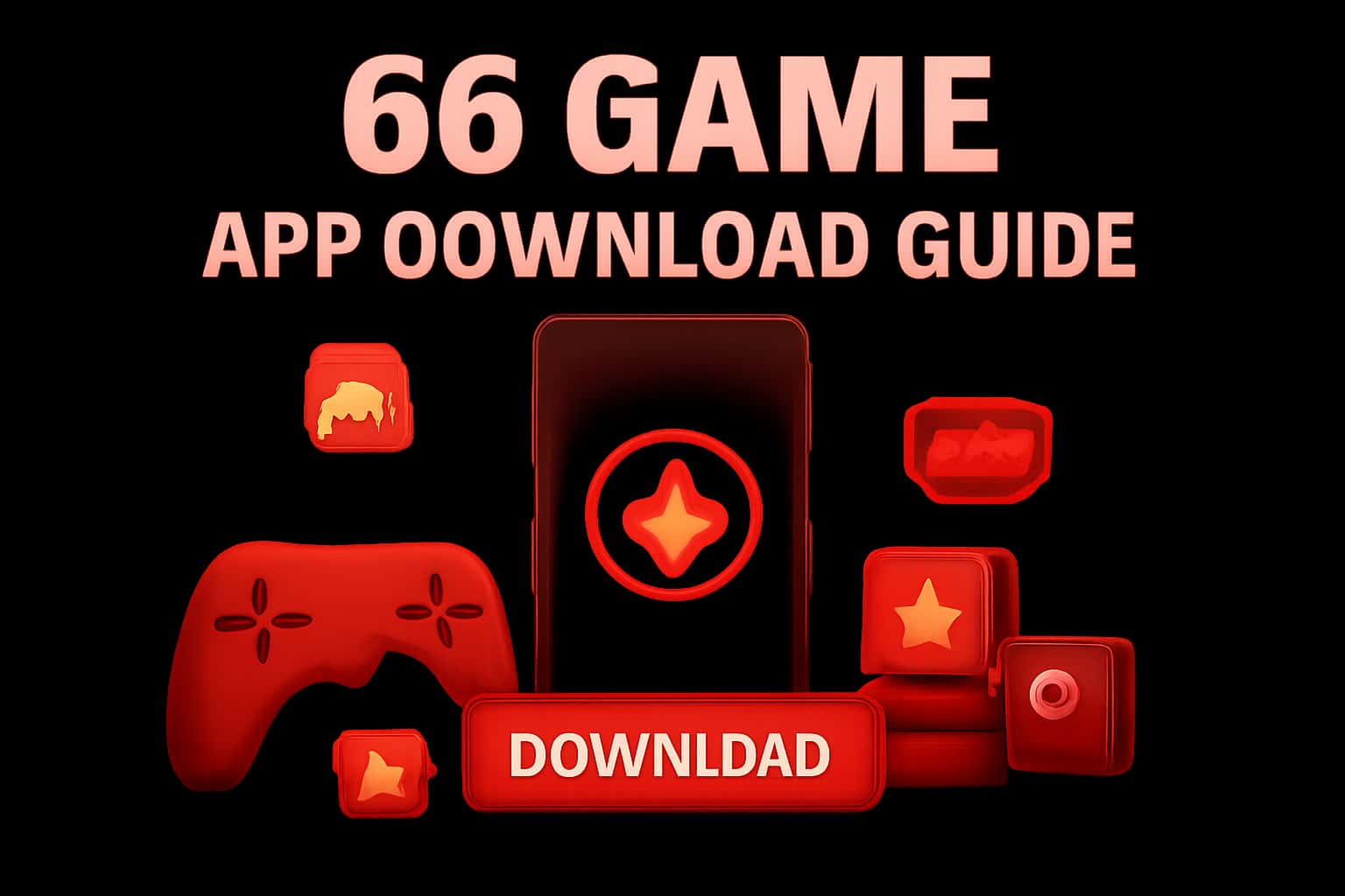 An informative scene illustrating the 66 Game App Download Guide with a sleek design.