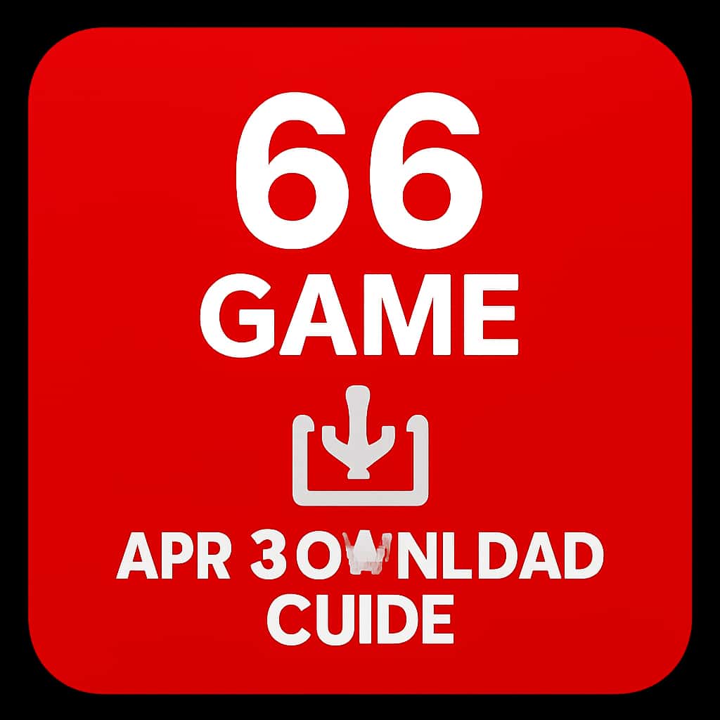 An icon representing the 66 Game App Download Guide with a modern aesthetic.