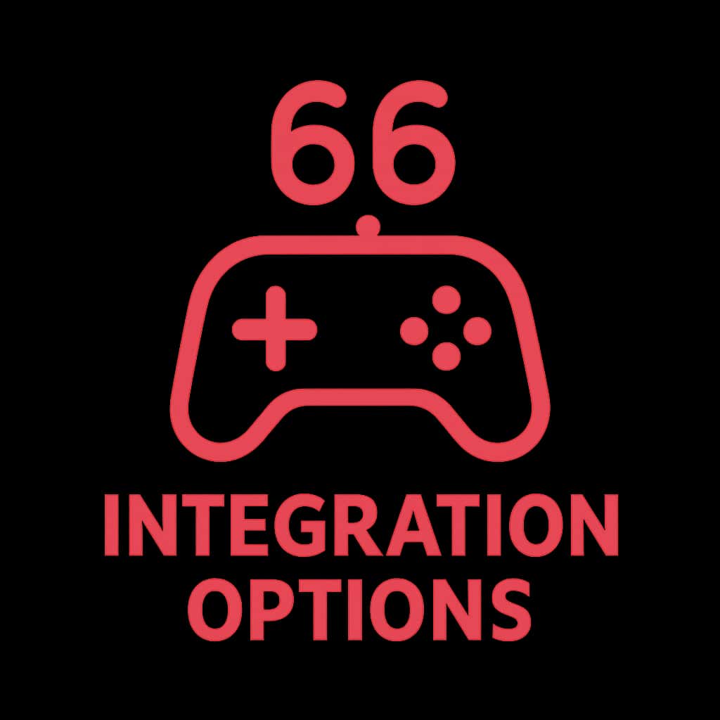A badge symbolizing the integration options available for 66 Game.