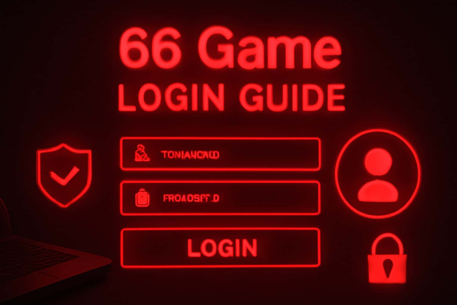 Informative scene depicting the 66 Game Login Guide.