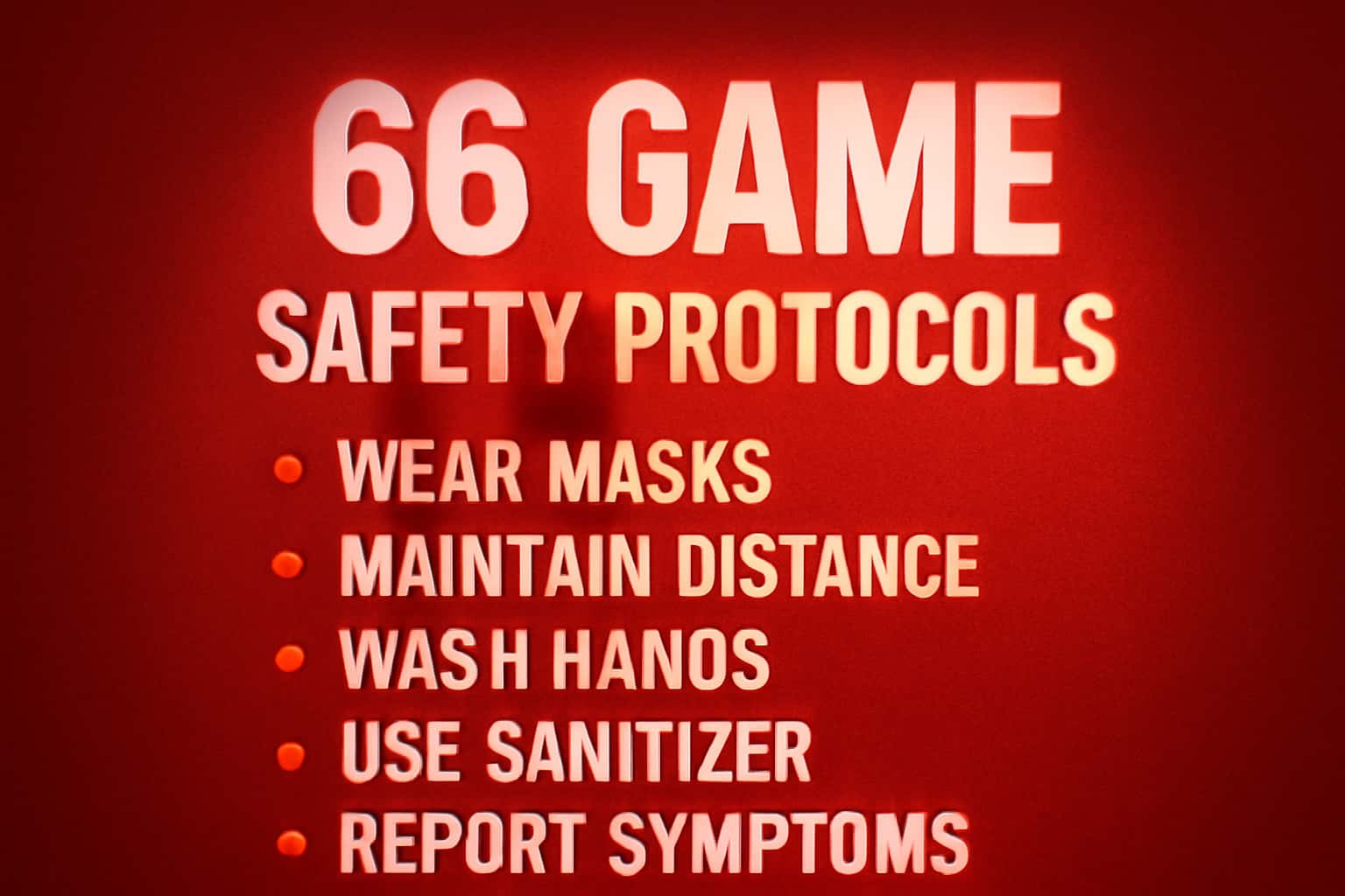 Informational depiction of 66 Game Safety Protocols.