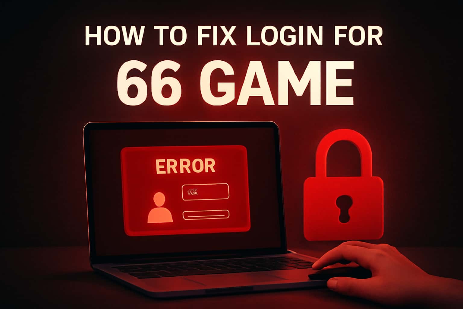 Informational scene depicting login process for 66 Game.
