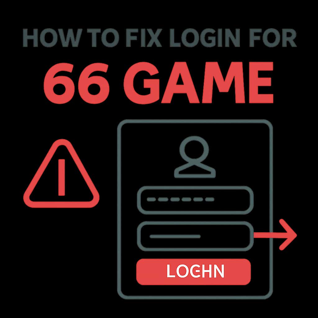 Diagram illustrating login troubleshooting steps for 66 Game.