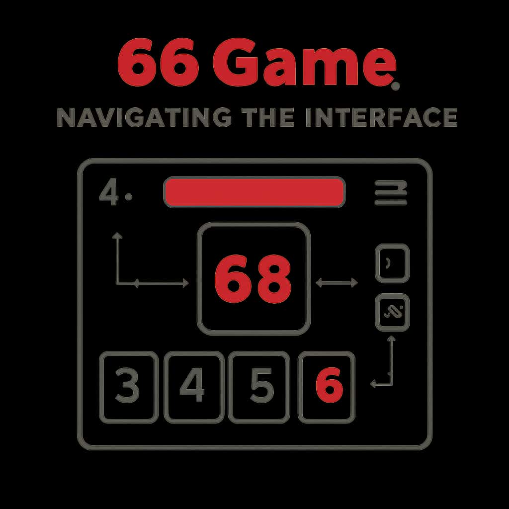 An illustration depicting key elements of the 66 Game interface.