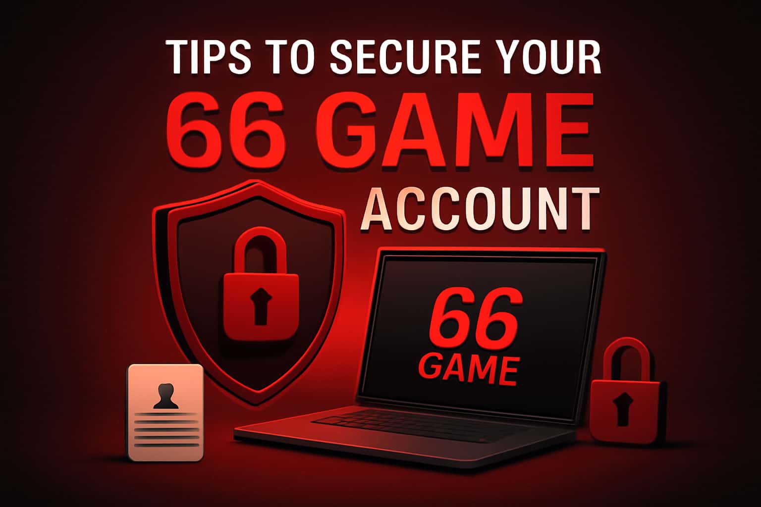 Informational graphic illustrating tips to secure a gaming account.