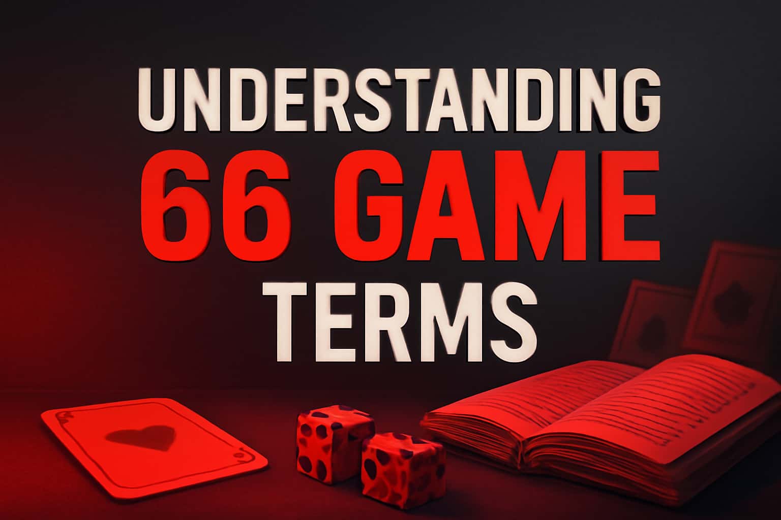 An informative graphic illustrating the concept of 66 Game terms with a red theme.