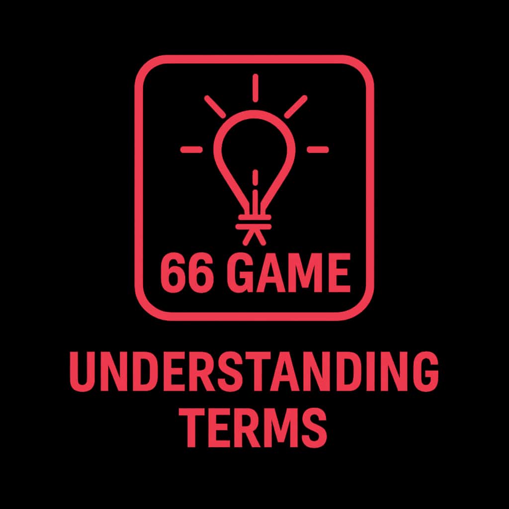 A simple badge design for 66 Game terms.